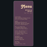 モダンレトロ |紫カジュアル丸結婚め メニュー<br><div class="desc">レトロモダンな |パープルカジュアルラウン結婚ドのナプキンは、お客様のヴィンテージに最適でシンプルす、カラフルトロピカルボホの夏結婚の夏。彼らユニークのボヘミアン半世紀フォントこの与えデザインはクラシックのミニマルな溝深いヒッピーの雰囲気。あなたはもしクリエイティブ70のビーチ結婚式に明るい色を備えたデザインを探しはっきりしたて、この製品とその調整のコレクションは結婚、あなたは求めるものである。色感じを自由に変更する自分のアートワーク、グラフィック、または写真を追加。このもし商品のデザインについて質問がある感じと、お気軽にお問い合わせ！</div>