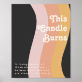 モダンレトロ 70年代 レインボー | ダーク ザ キャンドル バーンズ ポスター (正面)