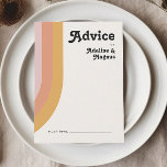 モダンレトロ 70's レインボー ウェディング アドバイス カード<br><div class="desc">このモダンレトロ 70's レインボー ウェディング アドバイス カードは、シンプルなヴィンテージ オレンジ、ローズゴールド、ブッシュピンクのウェディングに最適です。クラシックでカラフルなボヘミアンのアーチと、ミニマリストのストライプのデザインが特徴です。このデザインは、ユニークな抽象的なトロピカルビーチの雰囲気を醸し出しており、春、夏、秋のウェディングに最適です。この商品はカスタマイズ可能で、グラフィックはSVGファイルなので、自由に色を変更できます！独自のアートワーク、写真、またはグラフィックを追加してください。この商品のデザインについて質問がある場合は、お気軽にお問い合わせください！</div>