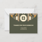 モダンレトロEarth Tone Geometric Noteカード ノートカード (裏面)