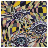 モダンレトロOculus 80s 90sアートワーク ファブリック (クローズアップ)