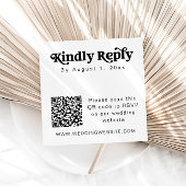 モダンレトロQRコードスクエアRSVP挿入カード スクエア名刺