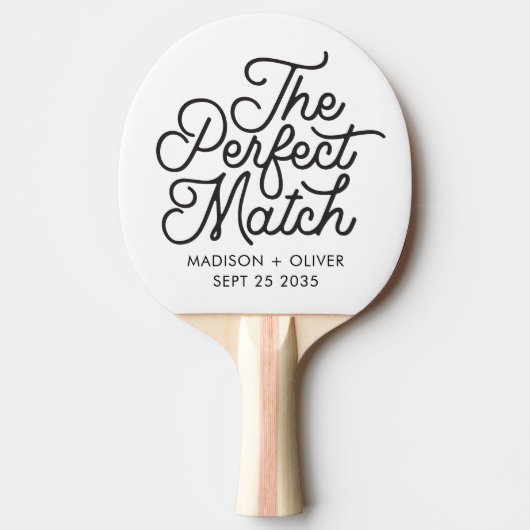 モダンレトロThe Perfect Match Script結婚's 卓球ラケット (正面)