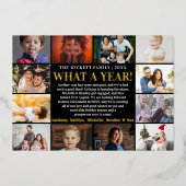 モダンレビューの年12写真コラージュ実在 箔シーズンカード (正面)