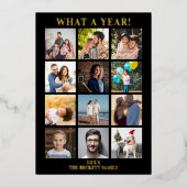 モダンレビューの年12写真コラージュ実在 箔シーズンカード (正面)