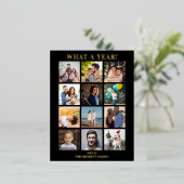 モダンレビューの年12写真コラージュ実在 箔シーズンポストカード (立ち正面)