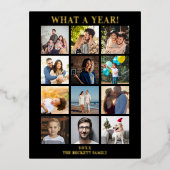 モダンレビューの年12写真コラージュ実在 箔シーズンポストカード (正面)