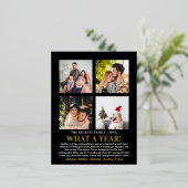 モダンレビューの1年4写真コラージュ実在 箔シーズンポストカード (立ち正面)