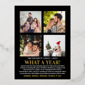 モダンレビューの1年4写真コラージュ実在 箔シーズンポストカード (正面)