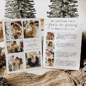 モダンレビュー年カードファミリーニュース金ゴールドシンプル シーズンカード