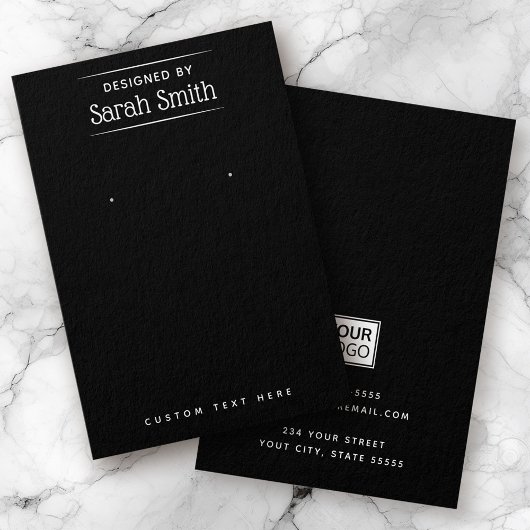 モダンロエレガントゴの追加ブラックイヤリング表示カード