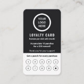 モダンロエレガントミニマルゴの白黒のお客様 ロイヤリティカード (正面)