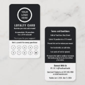 モダンロエレガントミニマルゴの白黒のお客様 ロイヤリティカード (正面/裏面)