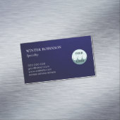 モダンロカスタムゴのミニマルなミッドナイト・ブルー・ブシン マグネット名刺 (インサイチュ)