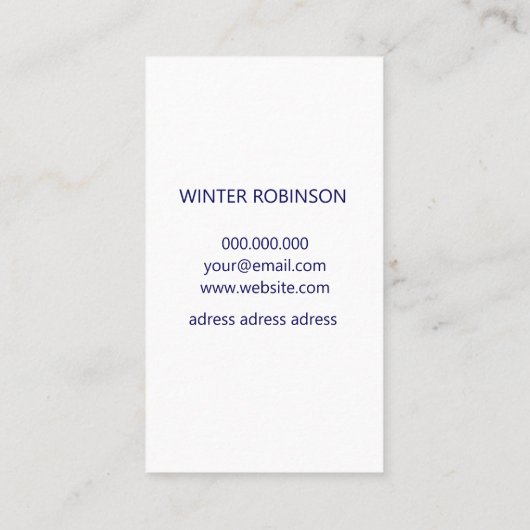 モダンロカスタムゴのミニマル真夜中の青白 名刺 (裏面)