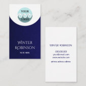 モダンロカスタムゴのミニマル真夜中の青白 名刺 (正面/裏面)