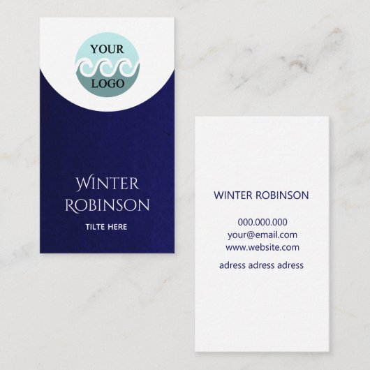 モダンロカスタムゴのミニマル真夜中の青白 名刺 (正面/裏面)