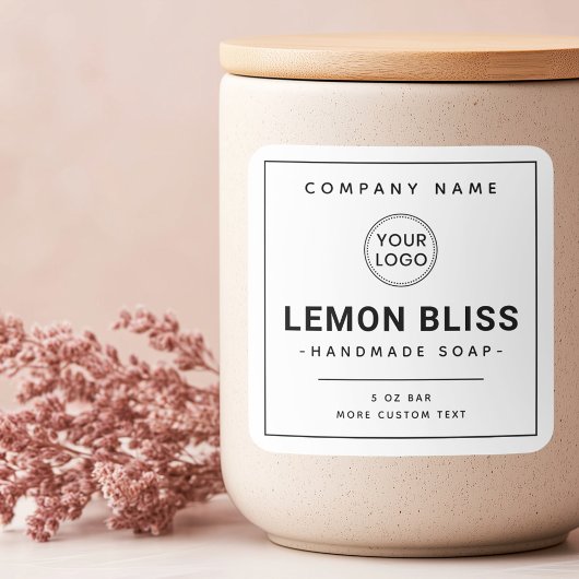 モダンロゴの薄い四角縁ど形製品ラベルを追加 スクエアシール