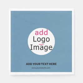 モダンロゴの追加プロモカスタマイズ可能なダスティブルー スタンダードランチョンナプキン