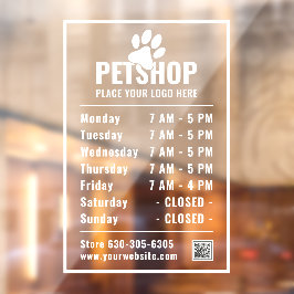 モダンロゴの開封時間を四角形にする。ビジネス ウィンドウサイン