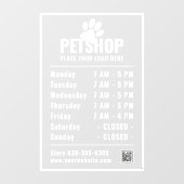 モダンロゴの開封時間を四角形にする。ビジネス ウィンドウサイン (シート)