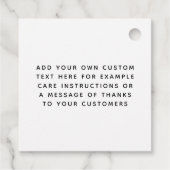 モダンロゴカスタムの色正方形の製品ラベル フェイバータグ (裏面)