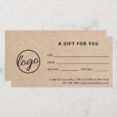 モダンロゴシンプルギフト素朴証書 (正面/裏面)