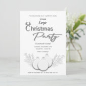 モダンロゴタイポグラフィ企業のクリスマスパーティー 招待状 (スタンド正面)