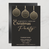 モダンロゴタイポグラフィ企業のクリスマスパーティー 招待状 (正面/裏面)