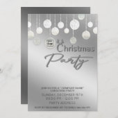 モダンロゴタイポグラフィ企業のクリスマスパーティー 招待状 (正面/裏面)