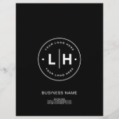 モダンロゴフォトコーポレートブラックビジネスフライヤー チラシ (裏面)