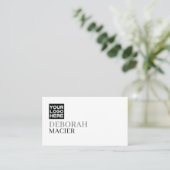 モダンロゴ付きホワイトビジネス用カード 名刺 (スタンド正面)