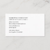 モダンロゴ付きホワイトビジネス用カード 名刺 (裏面)