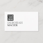 モダンロゴ付きホワイトビジネス用カード 名刺 (正面)