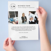 モダンロゴ写真企業白ビジネスフライヤー チラシ (手)