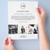 モダンロゴ写真企業白ビジネスフライヤー チラシ (手)