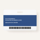 モダンロゴ社員名バーコード バッジ (裏面)