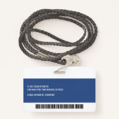 モダンロゴ社員名バーコード バッジ (裏面ランヤード)