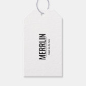 モダンロゴ衣料気に詳細つるラベル ギフトタグ (正面)