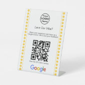 モダンロゴ5つ星評価GoogleレビューQRコード 台座サイン (正面)
