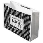 モダンロゴ サンクス ブラック＆ホワイト ギフトバッグ (正面アングル)