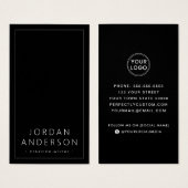 モダンロゴ・ソーシャル・メディア・ブラック・ビジネス・カード (正面&裏面)