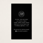モダンロゴ・ソーシャル・メディア・ブラック・ビジネス・カード (裏面)