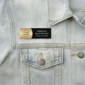 モダンロゴ、名前、タイトルgolden gradient black 名札 (インサイチュ)