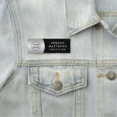 モダンロゴ、名前、タイトルsilver gradient black 名札 (インサイチュ)