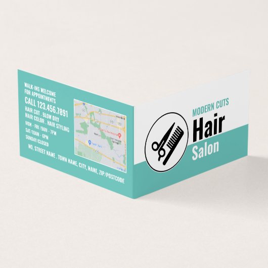 モダンロゴ、美容師、ヘアサロンロイヤリティ 名刺 (外部)