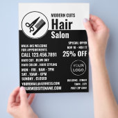 モダンロゴ、美容師、ヘアサロン広告 チラシ (手)