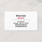 モダンロゴ、美容師、ヘアサロン 名刺 (裏面)