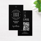 モダンロゴ 黒白QRコード 衣類ハングタグ (デスク)