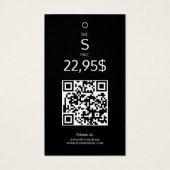 モダンロゴ 黒白QRコード 衣類ハングタグ (裏面)